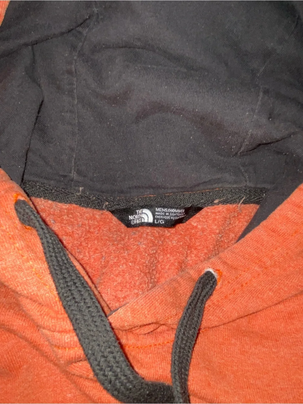 The North Face Orange Pullover Hoodie with Black Logo